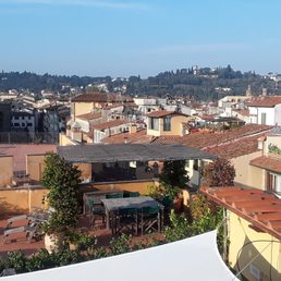 View from rooftop serving breakfast