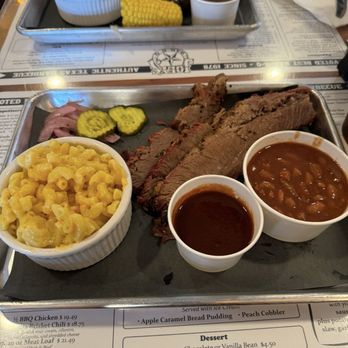 Joey's Bar-B-Q - Brisket, mac n' cheese, baked beans, pickled onions - Barbeque Near Me - Chino, California Joey's Bar-B-Q - Brisket, mac n' cheese, baked beans, pickled onions - Barbeque Near Me - Chino, California