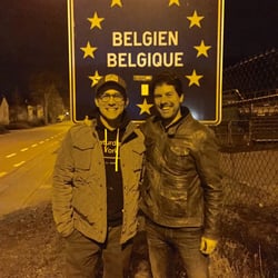 Café des Artistes - So excited to be in Belgium!! Standing in a scary field to take this picture!! Star Warsssss