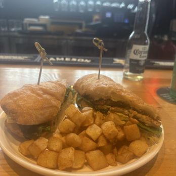 Relish - Ciabatta sandwich- eggs, spinach, pesto sauce, white cheese, choice of meat (vegan available), comes with breakfast potatoes - Coffee & Tea Near Me - Minneapolis, Minnesota