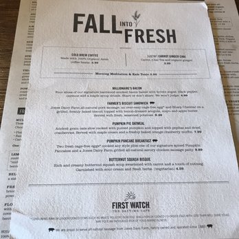 First Watch - Specials menu - Breakfast & Brunch Near Me - Orlando, Florida First Watch - Specials menu - Breakfast & Brunch Near Me - Orlando, Florida