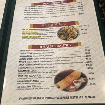 Kurinji Indian Cuisine - Menu 6/19 - Indian Near Me - Maple Glen, Pennsylvania