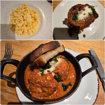 Small Batch - Kid's mac n' cheese, eggplant parmesan, and veal ricotta meatballs - New American Near Me - Garden City, New York Small Batch - Kid's mac n' cheese, eggplant parmesan, and veal ricotta meatballs - New American Near Me - Garden City, New York