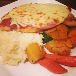 Westmeadows Tavern - Yummy Parma served with mash and roast veggies - was fantastic.