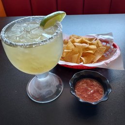 Large Don Julio margarita. Chips and salsa. All good. Large Don Julio margarita. Chips and salsa. All good.