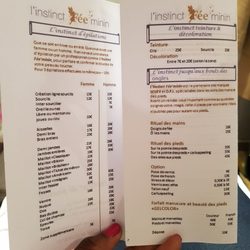 L'instinct Fée minin - Les prestations proposés avec les tarifs