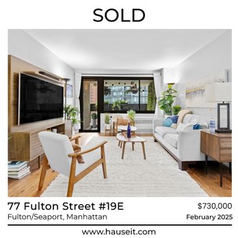 Hauseit - *Hauseit Sold Listing* 77 Fulton Street, Apt. 19E in Southbridge Towers - Fulton/Seaport, Manhattan - Real Estate Services Near Me Hauseit - *Hauseit Sold Listing* 77 Fulton Street, Apt. 19E in Southbridge Towers - Fulton/Seaport, Manhattan - Real Estate Services Near Me