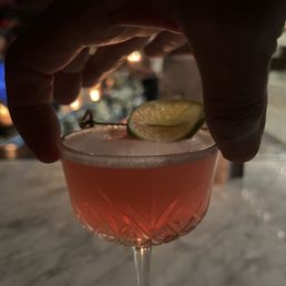 Cosmo. Basically a large shot glass Cosmo. Basically a large shot glass