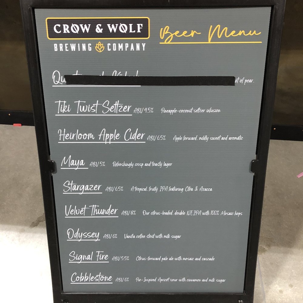 Crow & Wolf - Grand opening weekend! Selection seems expanded since - Breweries Near Me - Clovis, California