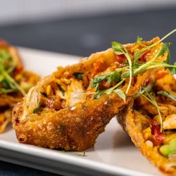 Salt & Lime Cabo Grill - Cabo rolls, hand rolled daily with fresh avocado, cheese, peppers, grilled chicken, corn and served with spicy ranch. A best seller!