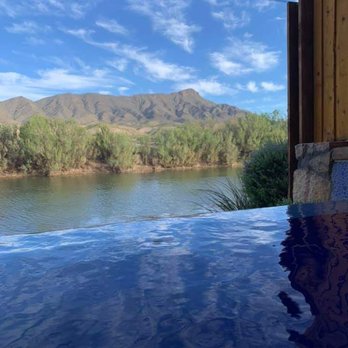 Riverbend Hot Springs - Turtleback Mountain and the Rio Grande, as seen from the Apache Room. - Resorts Near Me - Truth or Consequences, New Mexico Riverbend Hot Springs - Turtleback Mountain and the Rio Grande, as seen from the Apache Room. - Resorts Near Me - Truth or Consequences, New Mexico