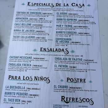 La Cocina - Authentic Mexican Kitchen - Menu as of 3/2025 - Mexican Near Me - Scottsdale, Arizona