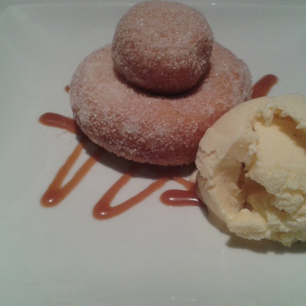 NoJa - Ginger Donut with pop corn ice cream - New American Near Me - Mobile, Alabama NoJa - Ginger Donut with pop corn ice cream - New American Near Me - Mobile, Alabama