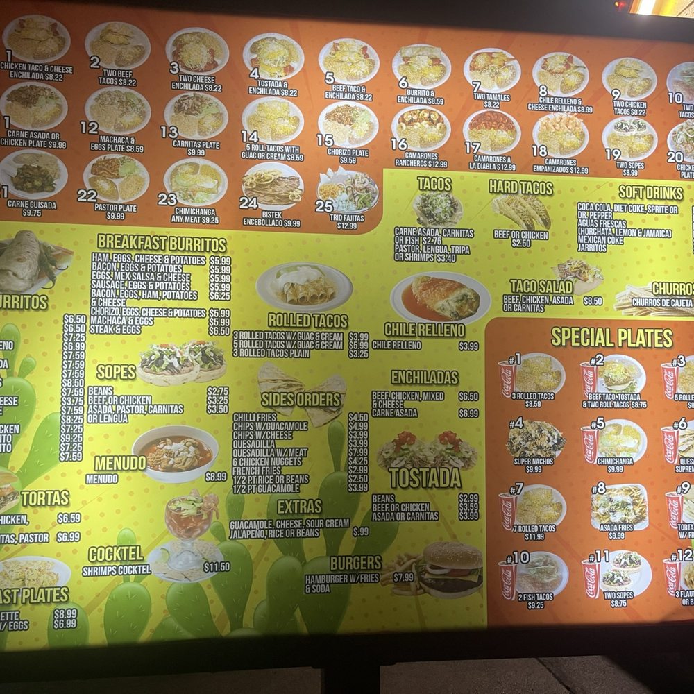 Updated menu as of 10/2023