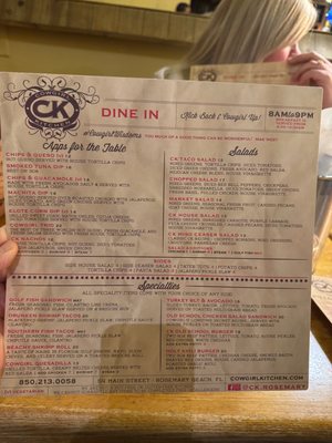 Menu photo 5 Cowgirl Kitchen Rosemary Beach, FL