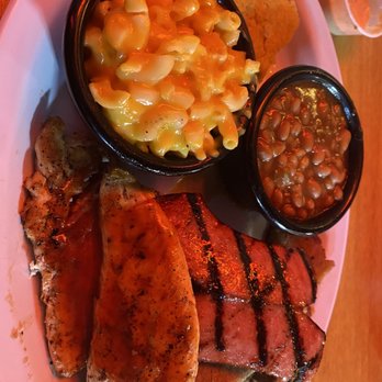 Barbecue And Bourbon - Baked beans Mac and cheese, glazed chicken breast, snaked sausage & brisket - Barbeque Near Me - Speedway, Indiana
