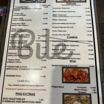 Bite Teriyaki  & Pho - he menu - Vietnamese Near Me - Mount Vernon, Washington