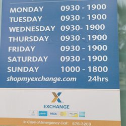 Incirlik BX - Exchange hours as of Dec 2022