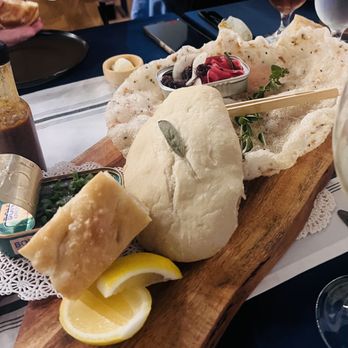Faria - Bread plate with homemade shrimp chip - Portuguese Near Me - Kailua, Hawaii Faria - Bread plate with homemade shrimp chip - Portuguese Near Me - Kailua, Hawaii