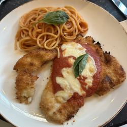 Piccolino - Chicken Parm with spaghetti.