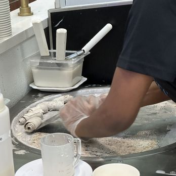 Mini Delights - Making rolled ice cream...so satisfying!!! - Ice Cream & Frozen Yogurt Near Me - Fort Worth, Texas Mini Delights - Making rolled ice cream...so satisfying!!! - Ice Cream & Frozen Yogurt Near Me - Fort Worth, Texas