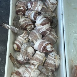 Shrimp wrapped in bacon