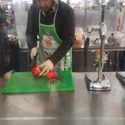 Freshly squeezed pomegranate juice or OJ, 4 euro Freshly squeezed pomegranate juice or OJ, 4 euro