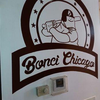 Bonci - a picture of a refrigerator with a sign that says bonci chicago - Pizza Near Me - Chicago, Illinois
