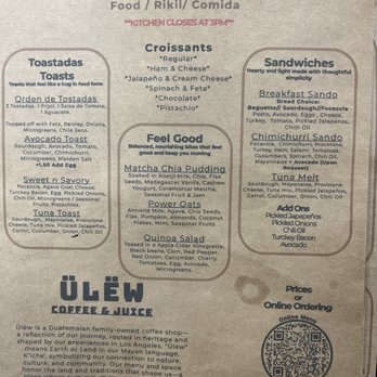 Ulew Coffee & Juice - Food menu - Coffee & Tea Near Me - Los Angeles, California Ulew Coffee & Juice - Food menu - Coffee & Tea Near Me - Los Angeles, California