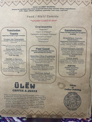 Menu photo 2 Ulew Coffee & Juice Los Angeles, CA Menu photo 2 Ulew Coffee & Juice Los Angeles, CA