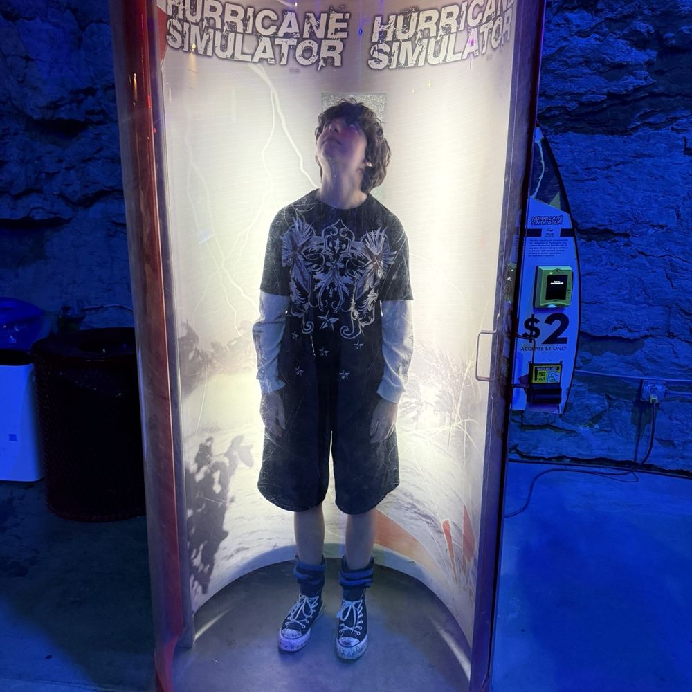 Fun in the hurricane simulator Fun in the hurricane simulator