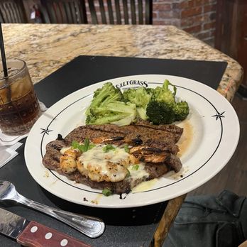 Saltgrass Steak House - Cowboy steak with broccoli - Steakhouses Near Me - Humble, Texas Saltgrass Steak House - Cowboy steak with broccoli - Steakhouses Near Me - Humble, Texas