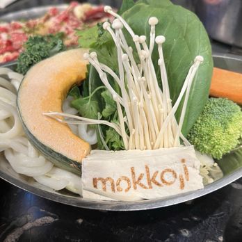 Mokkoji Shabu Shabu - Included veggies, noodles and tofu - Hot Pot Near Me - Riverside, California