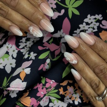 Polished Nail Studio - Pink and white acrylics with 3D nail art - Nail Salons Near Me - Los Osos, California Polished Nail Studio - Pink and white acrylics with 3D nail art - Nail Salons Near Me - Los Osos, California