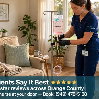 Iv Me Up - 106 five-star reviews and counting -- every one from a real client across Orange County! - IV Hydration Near Me Iv Me Up - 106 five-star reviews and counting -- every one from a real client across Orange County! - IV Hydration Near Me