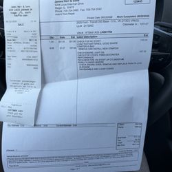 James Herr & Sons Repairing - Receipt