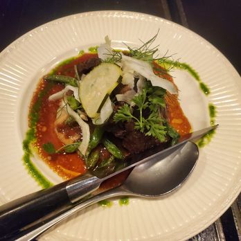 Amaru - MATAMBRE: Tamarind braised chuck short rib, green beans, fennel, malanga puree - Latin American Near Me - Chicago, Illinois