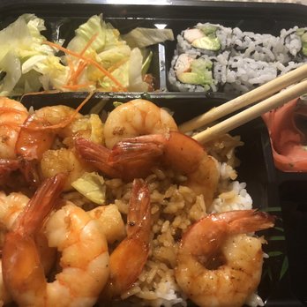 Aburi Sushi Bar - Shrimp teriyaki combo , salad with dressing , California roll , pickled ginger , wasabi - Sushi Bars Near Me - Brooklyn, New York Aburi Sushi Bar - Shrimp teriyaki combo , salad with dressing , California roll , pickled ginger , wasabi - Sushi Bars Near Me - Brooklyn, New York
