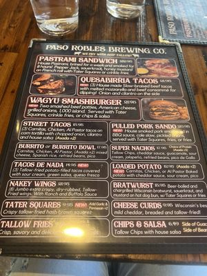 Menu photo 1 Paso Robles Brewing San Luis Obispo, CA