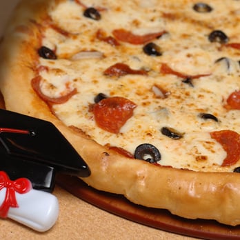 Rosati’s Pizza - a pepperoni and olive pizza - Pizza Near Me - Bolingbrook, Illinois