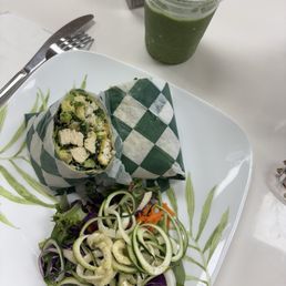 Chickn Caesar wrap and salad vegan Chickn Caesar wrap and salad vegan