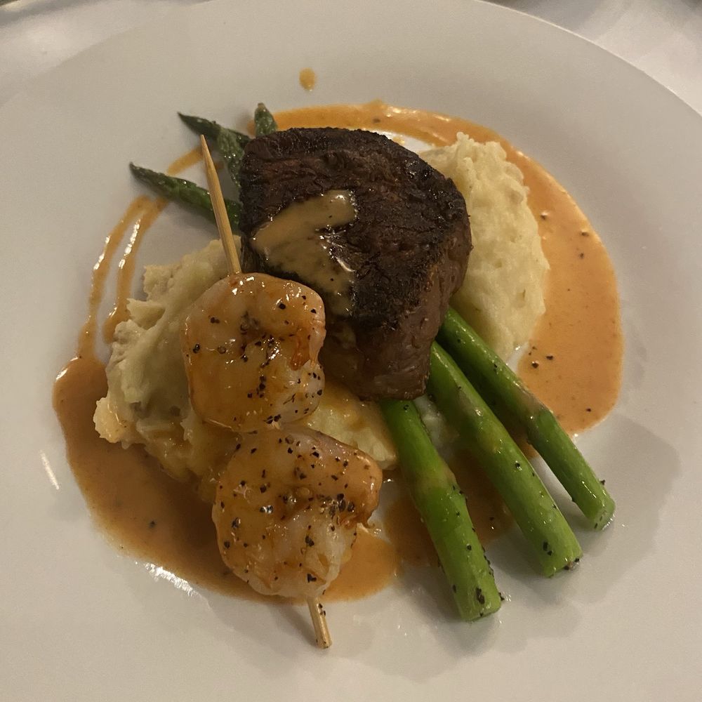 Victors - We shared a wonderful steak dinner with shrimp, asparagus and smashers. The staff kindly split for us and presented on separate plates. - New American Near Me - Florence, South Carolina Victors - We shared a wonderful steak dinner with shrimp, asparagus and smashers. The staff kindly split for us and presented on separate plates. - New American Near Me - Florence, South Carolina