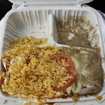 New Castillito Taquería  - Enchiladas pastor- dry super hard meat. My hecka rude Grubhub driver tossed my box around. - Mexican Near Me - San Francisco, California