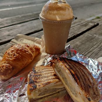 Ithaca Bakery - Almond croissant, peanut butter coffee smoothie, turkey sausage+egg+cheese panini. - Delis Near Me - Ithaca, New York