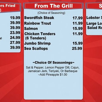 SS Lobster Ltd - wall menu - Seafood Near Me - Fitchburg, Massachusetts SS Lobster Ltd - wall menu - Seafood Near Me - Fitchburg, Massachusetts