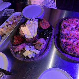 Charcuterie, flat bread, shrimp Charcuterie, flat bread, shrimp