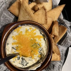 Calamari's Squid Row - Artichoke dip with pita bread