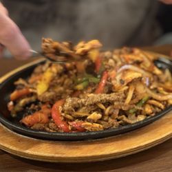 Cancun Bay Mexican Restaurant - Steak, chicken, chorizo fajitas
