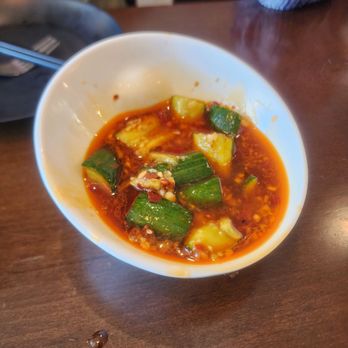 Noodle Man - Cucumber salad partially eaten.  We couldn't wait to take the pic! - Noodles Near Me - Virginia Beach, Virginia