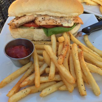 Cascadia Public House - A surprising amount of salmon on the sandwich.  So good! - Gastropubs Near Me - Spokane, Washington